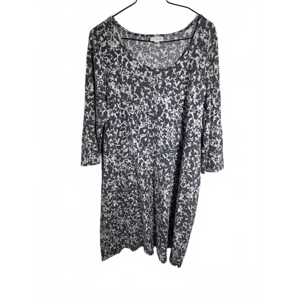 J Jill Pure Jill Abstract Tie Dye 3/4 Sleeve Shirt Dress Pockets Sz XL